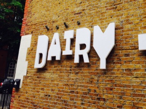 Entrance to the Dairy Arts Centre, used originally as a milk dairy