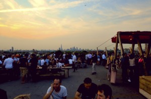 the view on top of the roof at the outdoor bar of Frank's Cafe