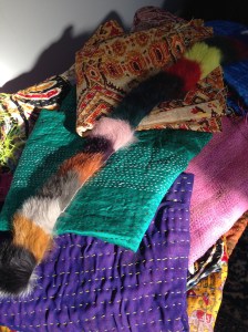 Assortment of sample linings and trim