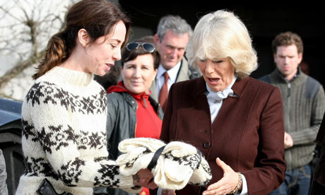 Sophie on The Killing set with the Duchess of Cornwall